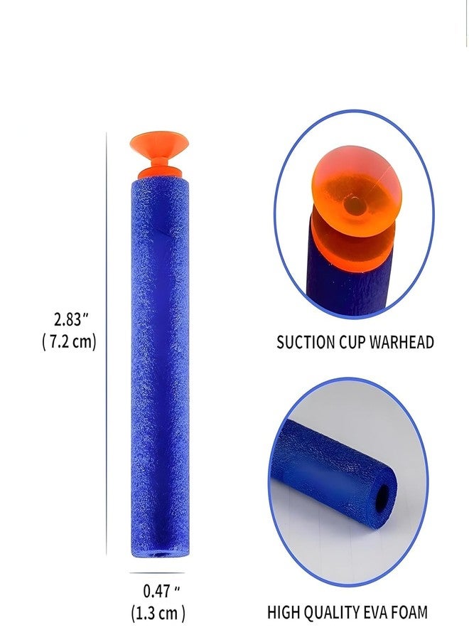 CLAPONE سهام إعادة تعبئة إسفنجية ناعمة مجوفة من CLAPONE لبنادق N-Strike Elite Series، سهام ذات رؤوس شفط، سهام لألعاب البنادق، سهام لبنادق الألعاب، رؤوس شفط، إسفنج ناعم، إعادة تعبئة (رصاصة شفط زرقاء، عبوة من 50 قطعة) - Image 2